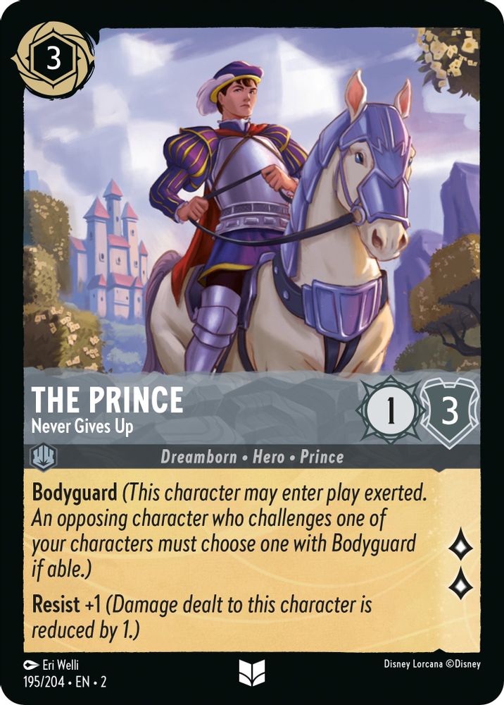 The Prince - Never Gives Up 195/204 Uncommon Rise of the Floodborn Lorcana NM