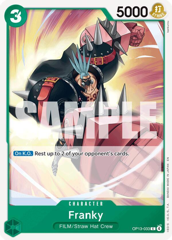 Franky OP13-033 Common Carrying On His Will One Piece Near Mint