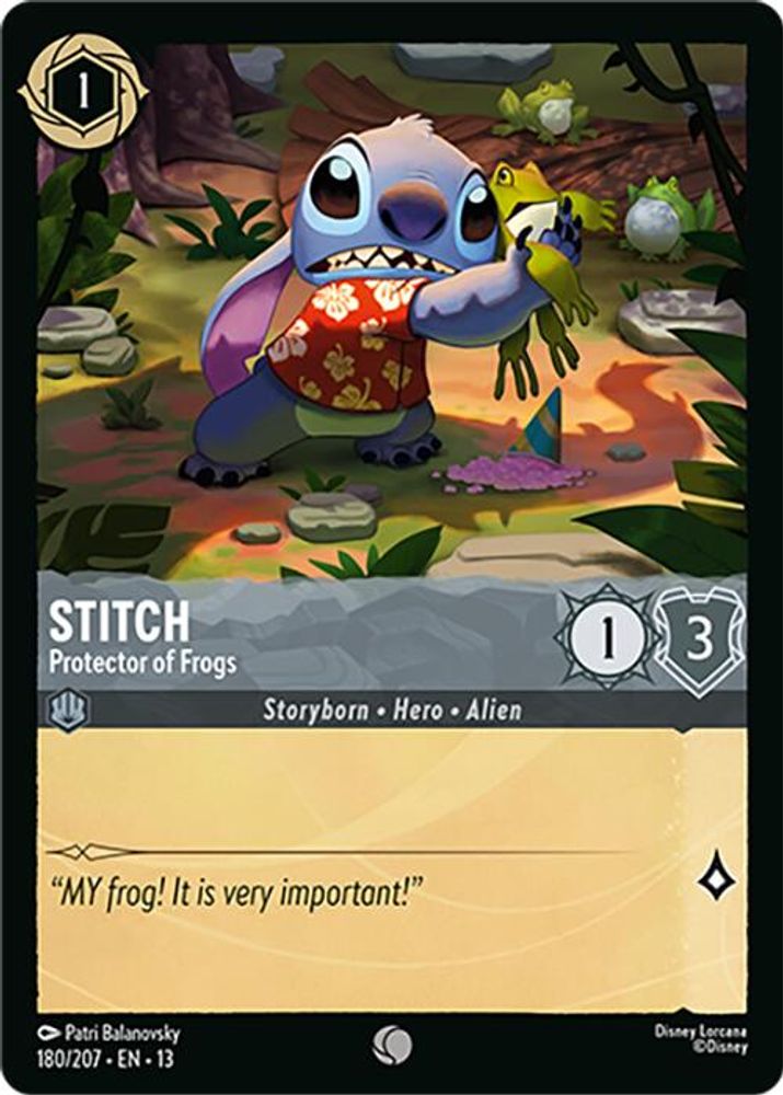 Stitch - Protector of Frogs 180/204 Common Attack of the Vine! Lorcana Near Mint