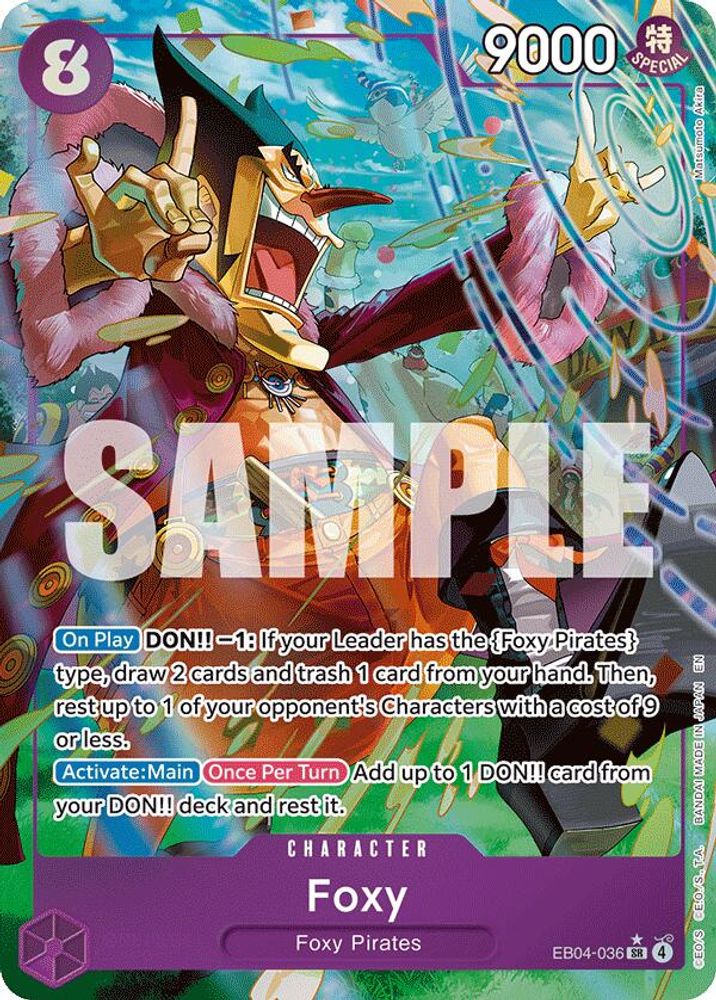 Foxy (Alternate Art) EB04-036 Super Rare The Azure Sea's Seven One Piece Foil NM