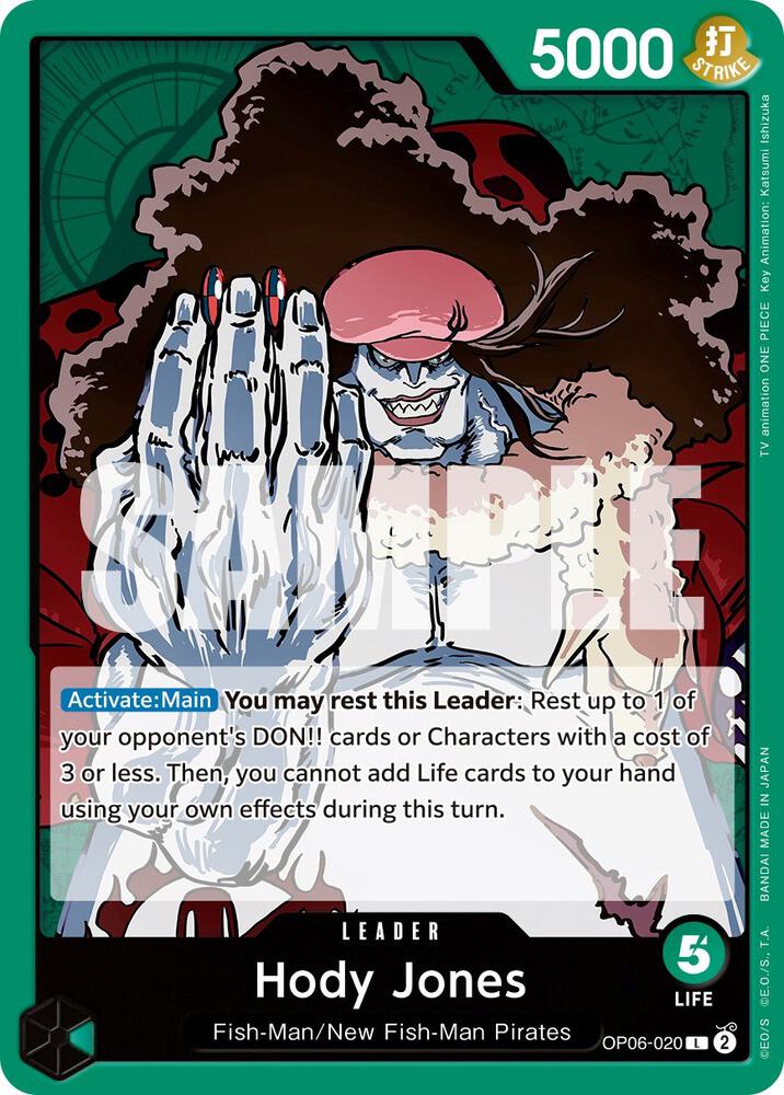 Hody Jones (020) OP06-020 Leader Wings of the Captain One Piece Near Mint