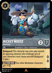 Mickey Mouse - Musketeer 186/204 Rare The First Chapter Lorcana Near Mint