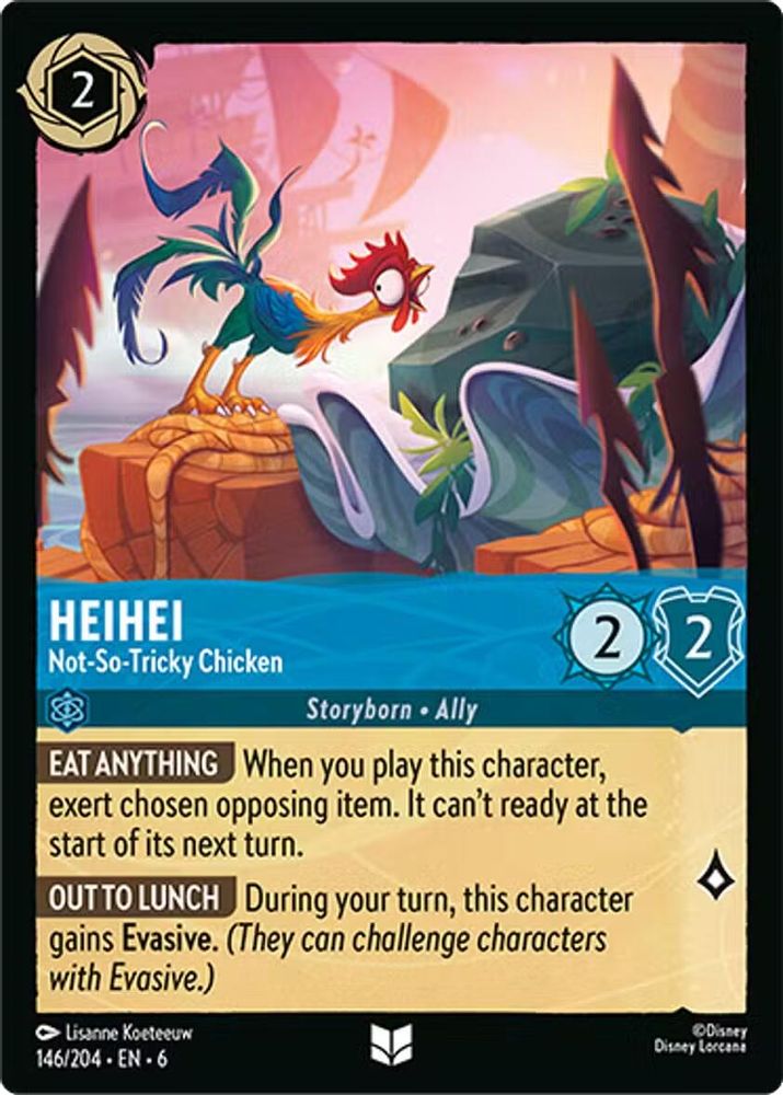 HeiHei - Not-So-Tricky Chicken 146/204 Uncommon Azurite Sea Lorcana Near Mint