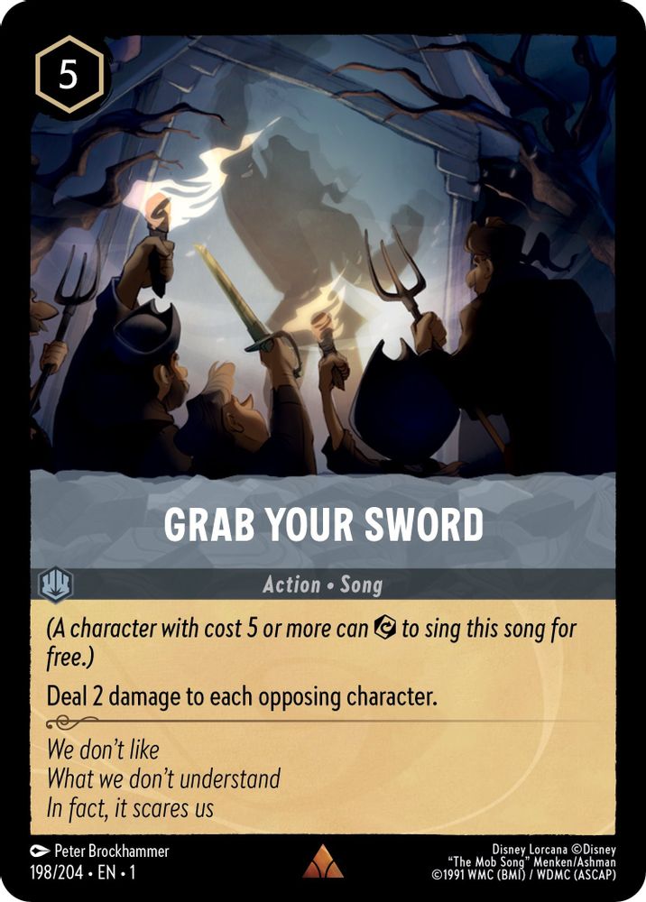 Grab Your Sword 198/204 Rare The First Chapter Lorcana Near Mint