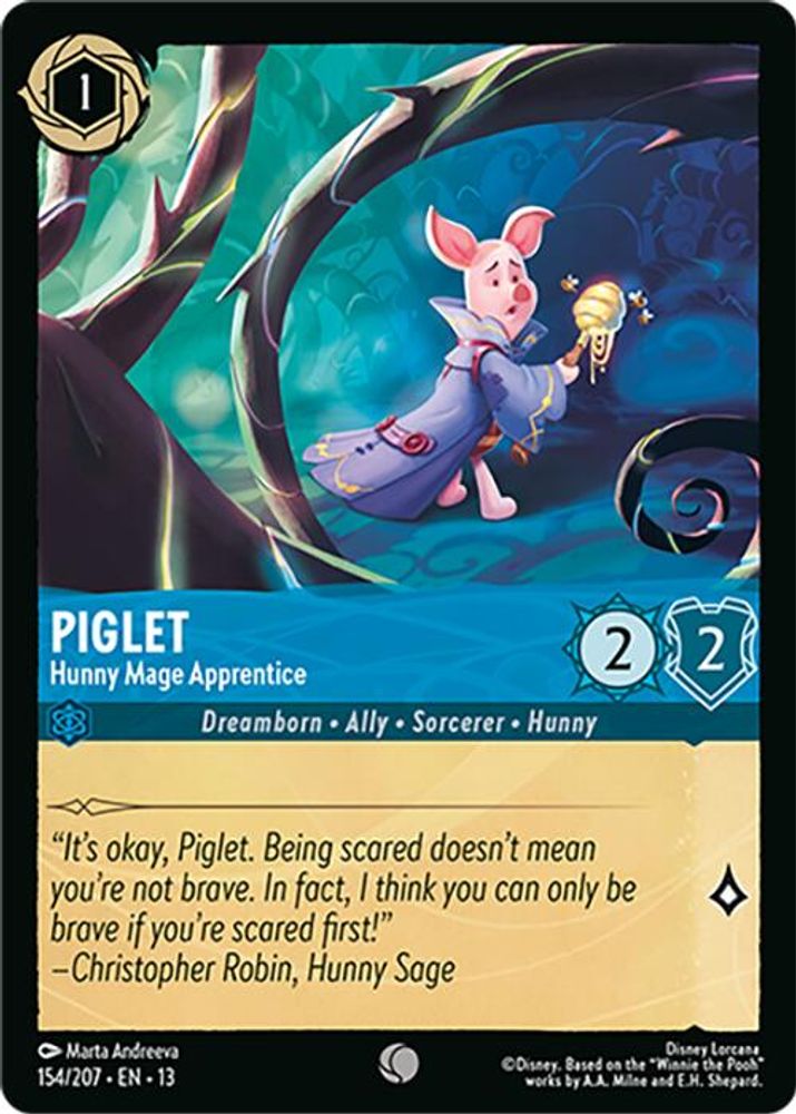 Piglet - Hunny Mage Apprentice 154/204 Common Attack of the Vine! Lorcana NM