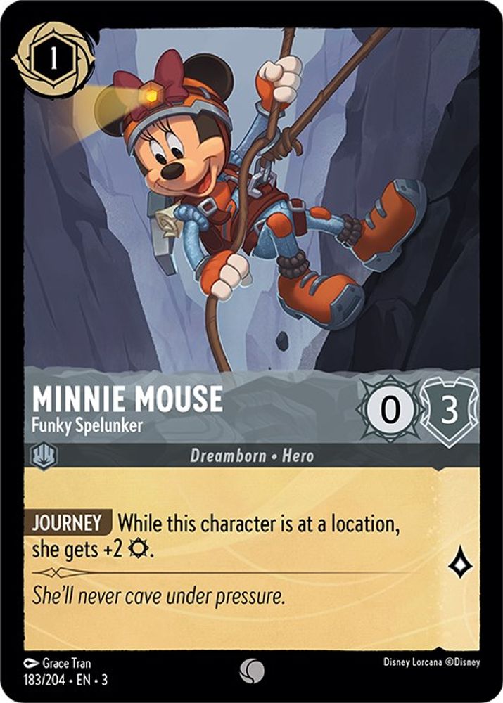 Minnie Mouse - Funky Spelunker 183/204 Common Into the Inklands Lorcana NM