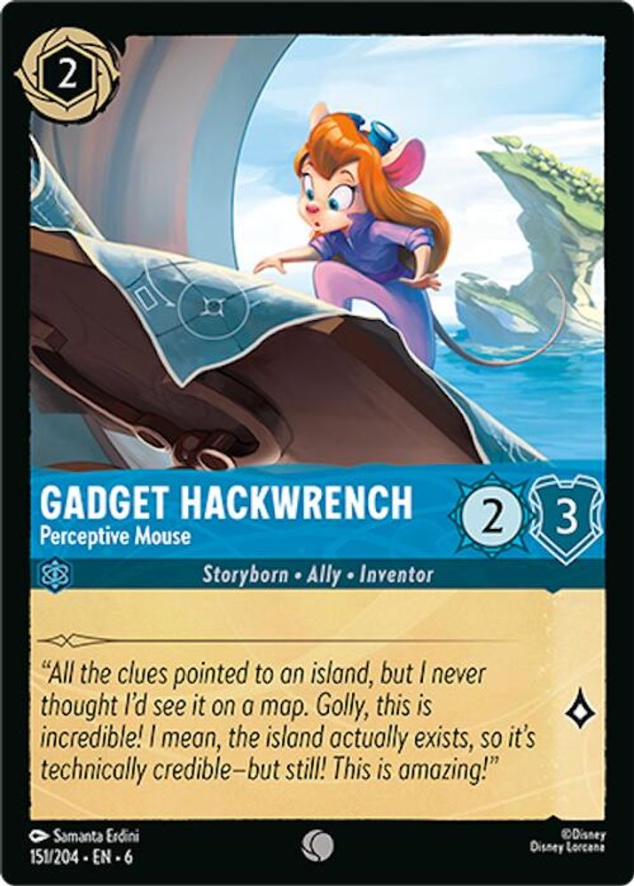 Gadget Hackwrench - Perceptive Mouse 151/204 Common Azurite Sea Lorcana NM