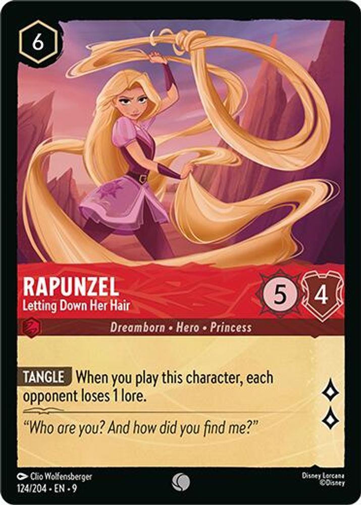 Rapunzel - Letting Down Her Hair 124/204 Common Fabled Lorcana Near Mint