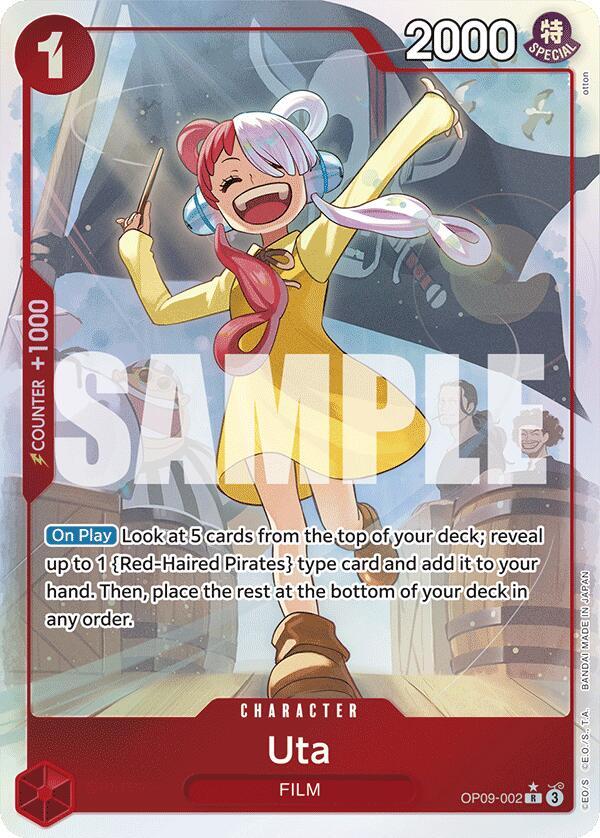 Uta (Parallel) OP09-002 Rare Emperors in the New World One Piece Foil Near Mint