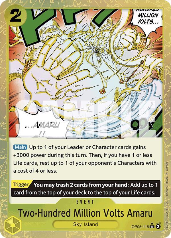 Two-Hundred Million Volts Amaru (Textured Foil) OP05-115 Premium Booster -The Best- One Piece NM