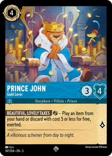 Prince John - Gold Lover 147/204 Super Rare Shimmering Skies Lorcana Near Mint