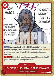 To Never Doubt--That Is Power! OP12-016 Common Legacy of the Master One Piece NM