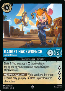 Gadget Hackwrench - Brilliant Bosun 140/204 Super Rare Azurite Sea Lorcana NM