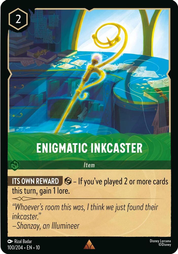 Enigmatic Inkcaster 100/204 Rare Whispers in the Well Lorcana Near Mint