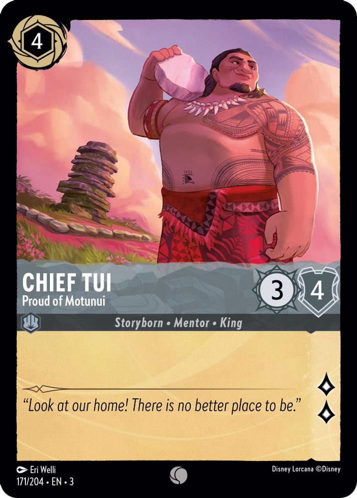 Chief Tui - Proud of Motunui 171/204 Common Into the Inklands Lorcana Near Mint