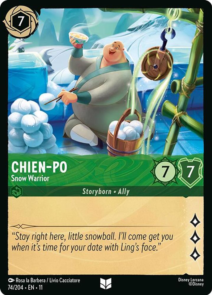 Chien-Po - Snow Warrior 74/204 Uncommon Winterspell Lorcana Near Mint