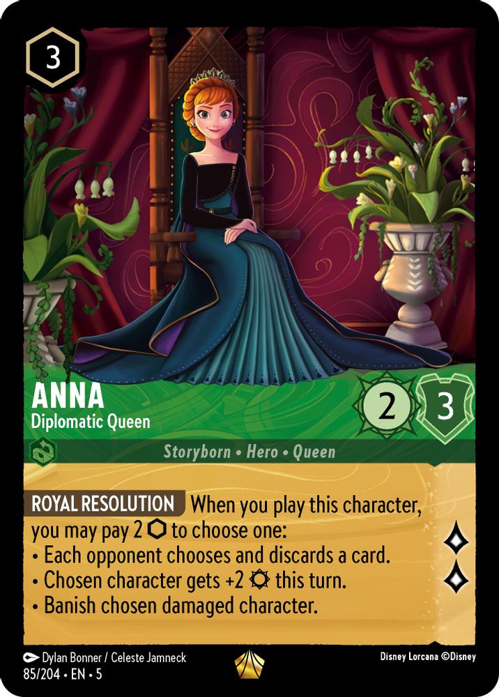 Anna - Diplomatic Queen 85/204 Legendary Shimmering Skies Lorcana Near Mint
