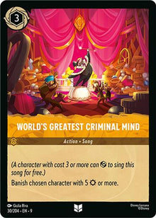 World's Greatest Criminal Mind 30/204 Uncommon Fabled Lorcana Near Mint