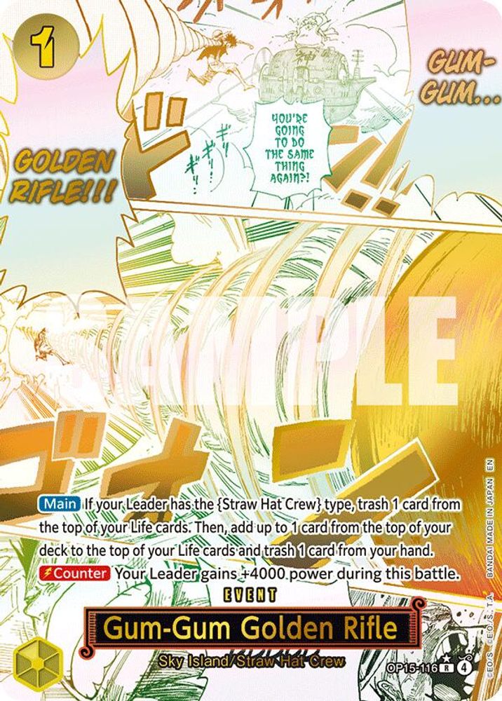 Gum-Gum Golden Rifle (Alternate Art) OP15-116 Adventure on Kami's Island One Piece Foil NM