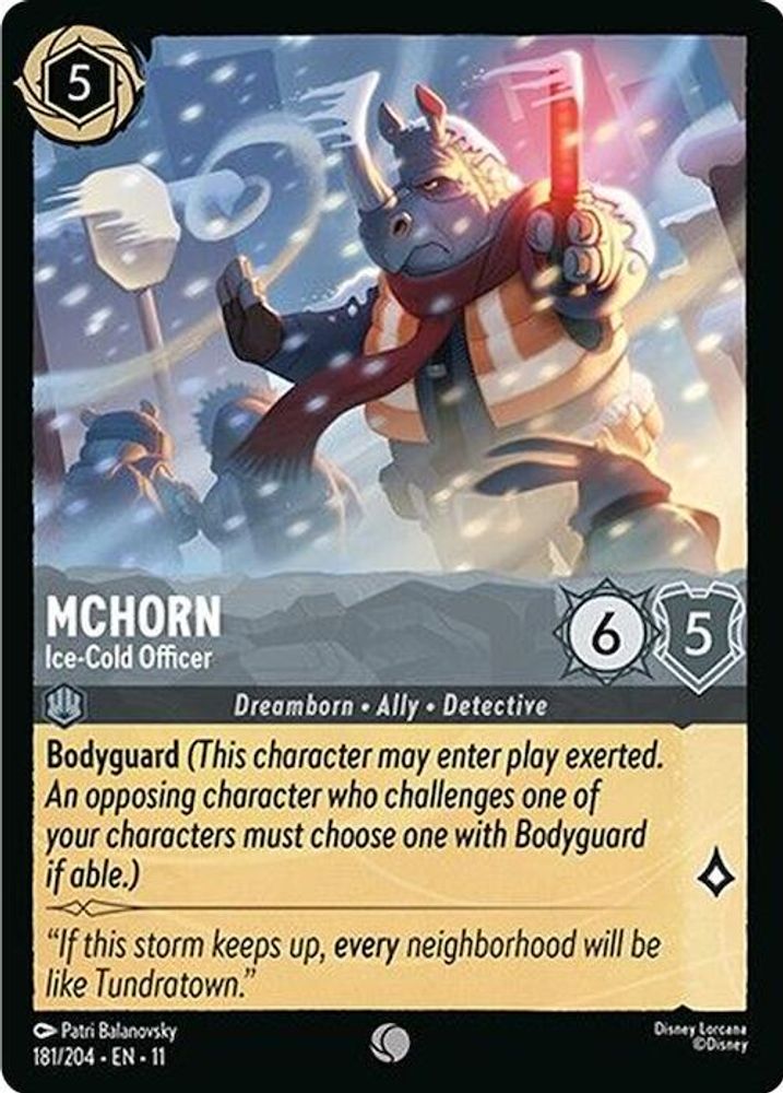 McHorn - Ice-Cold Officer 181/204 Common Winterspell Lorcana Near Mint