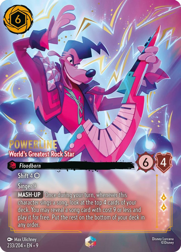 Powerline - World's Greatest Rock Star (Enchanted) 233/204 Fabled Lorcana Holo