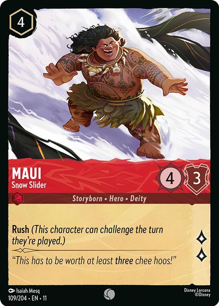 Maui - Snow Slider 109/204 Common Winterspell Lorcana Near Mint