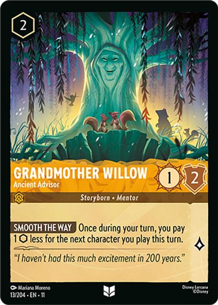 Grandmother Willow - Ancient Advisor 13/204 Uncommon Winterspell Lorcana NM