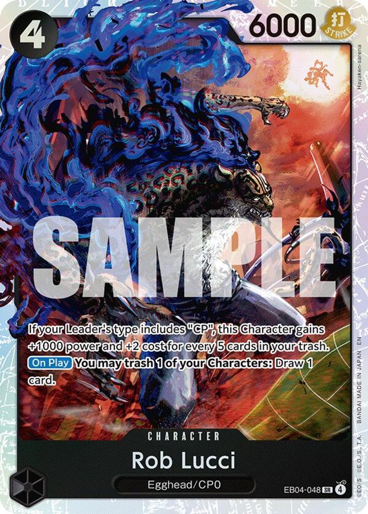 Rob Lucci EB04-048 Super Rare Adventure on Kami's Island One Piece Foil NM