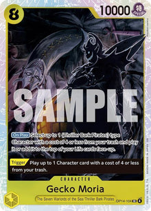 Gecko Moria OP14-104 Super Rare The Azure Sea's Seven One Piece Foil Near Mint