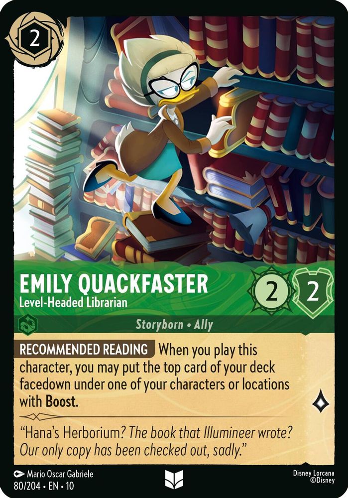 Emily Quackfaster - Level-Headed Librarian 80/204 Lorcana NM