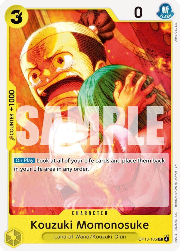 Kouzuki Momonosuke OP13-105 Common Carrying On His Will One Piece Near Mint