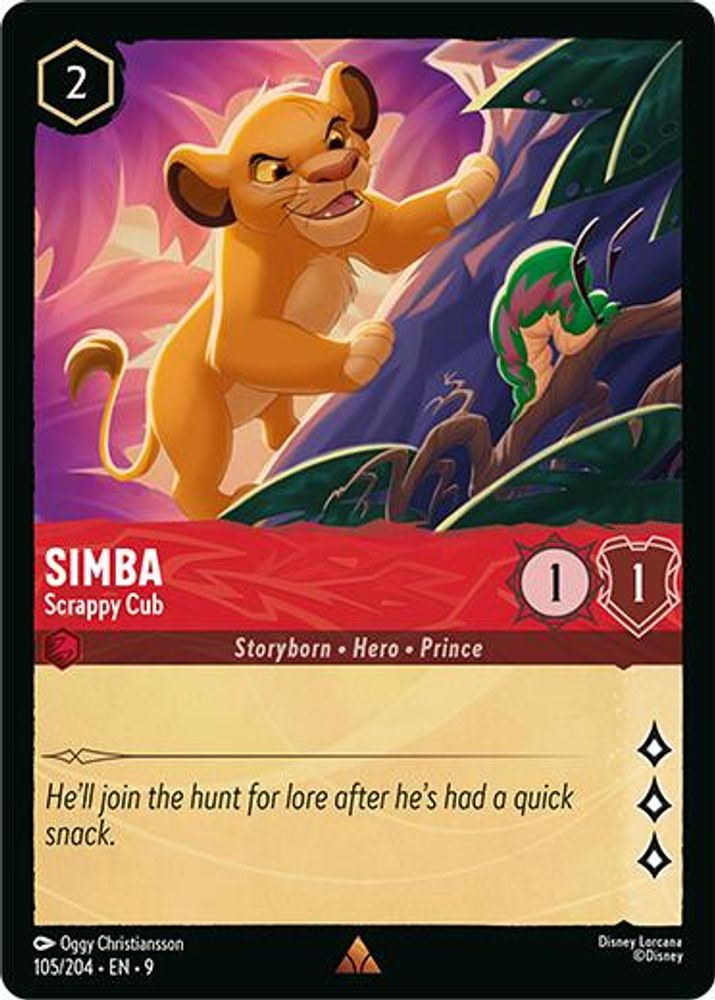 Simba - Scrappy Cub 105/204 Rare Fabled Lorcana Near Mint