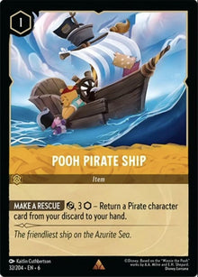 Pooh Pirate Ship 32/204 Rare Azurite Sea Lorcana Near Mint