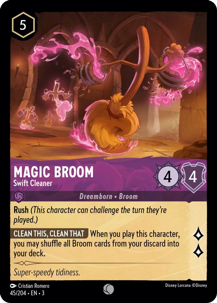 Magic Broom - Swift Cleaner 45/204 Common Into the Inklands Lorcana Near Mint