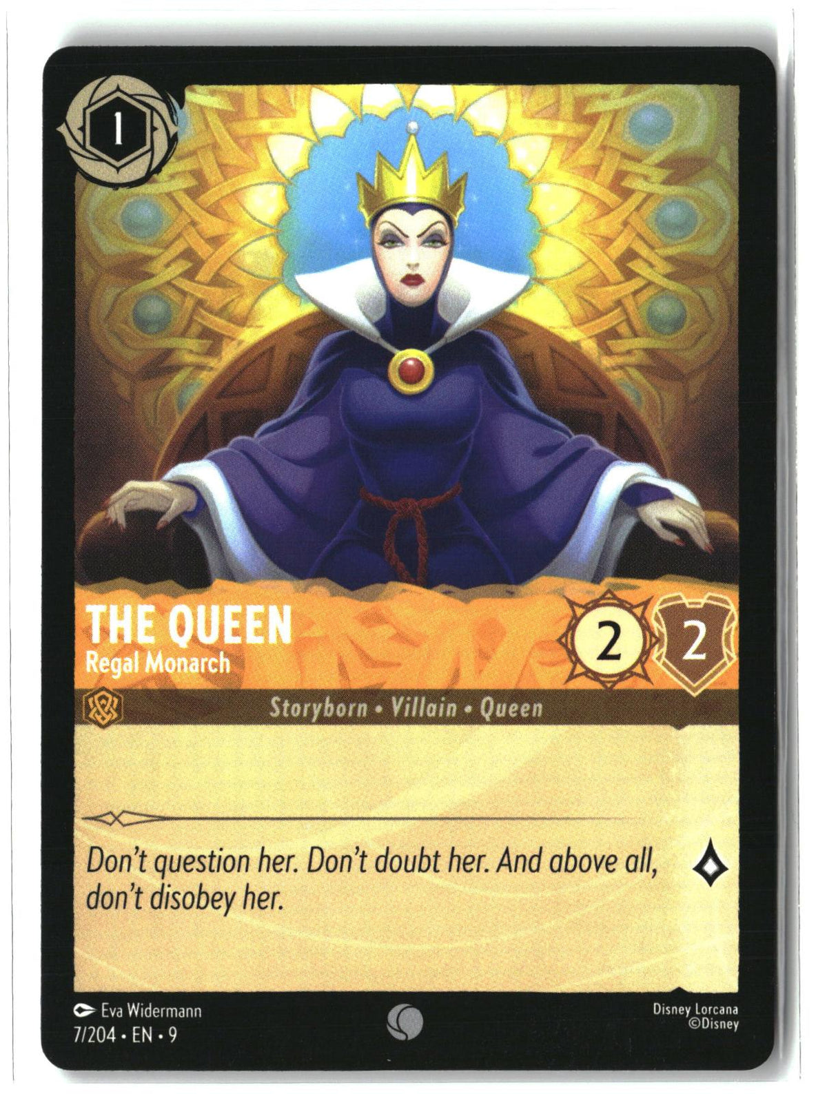 The Queen - Regal Monarch 7/204 Common Fabled Lorcana Lightly Played