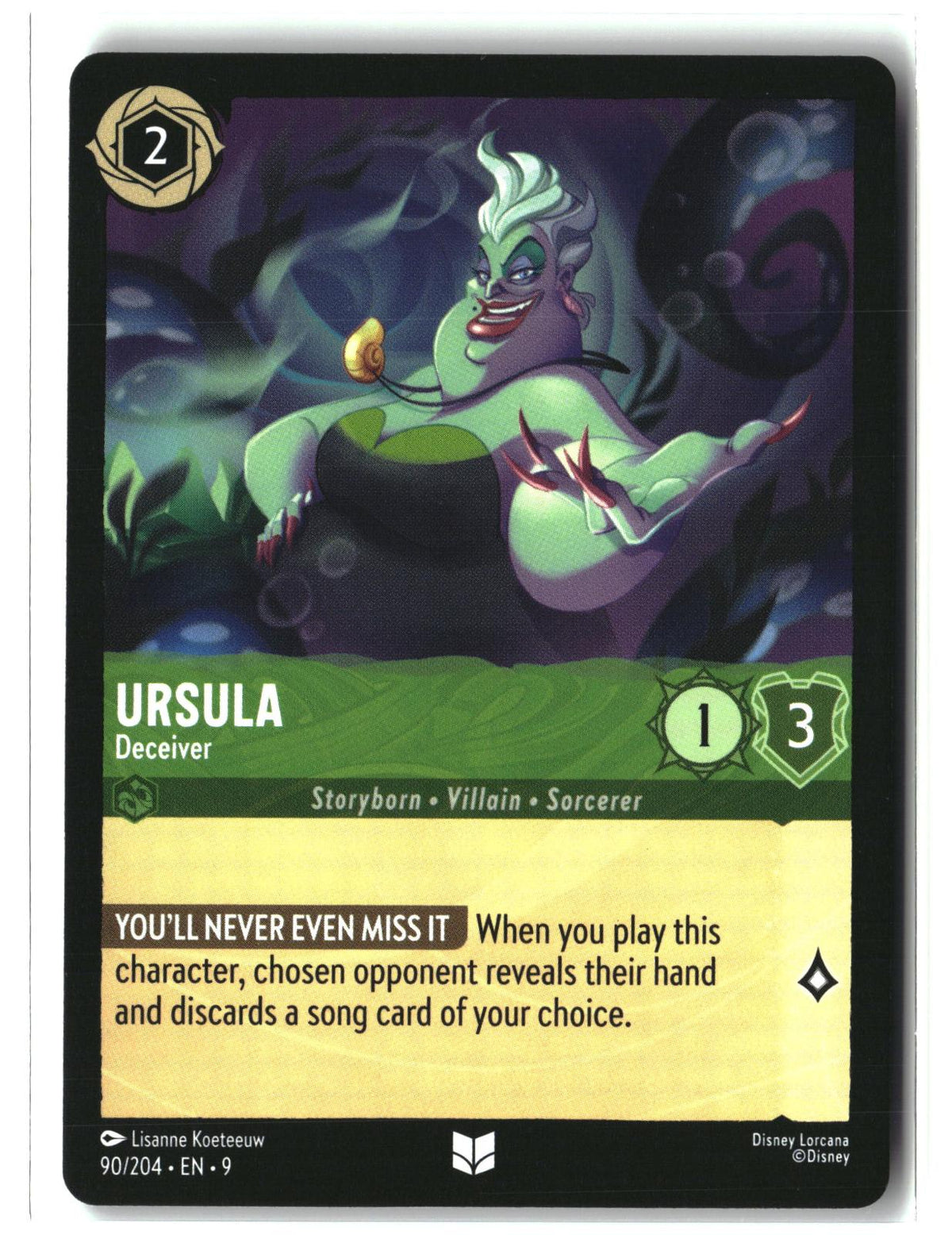 Ursula - Deceiver 90/204 Uncommon Into the Inklands Lorcana Lightly Played