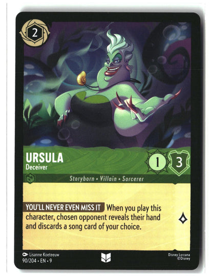 Ursula - Deceiver 90/204 Uncommon Into the Inklands Lorcana Lightly Played