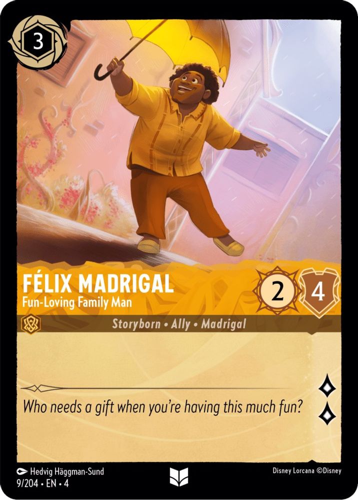Felix Madrigal - Fun-Loving Family Man 9/204 Uncommon Ursula's Return Lorcana NM