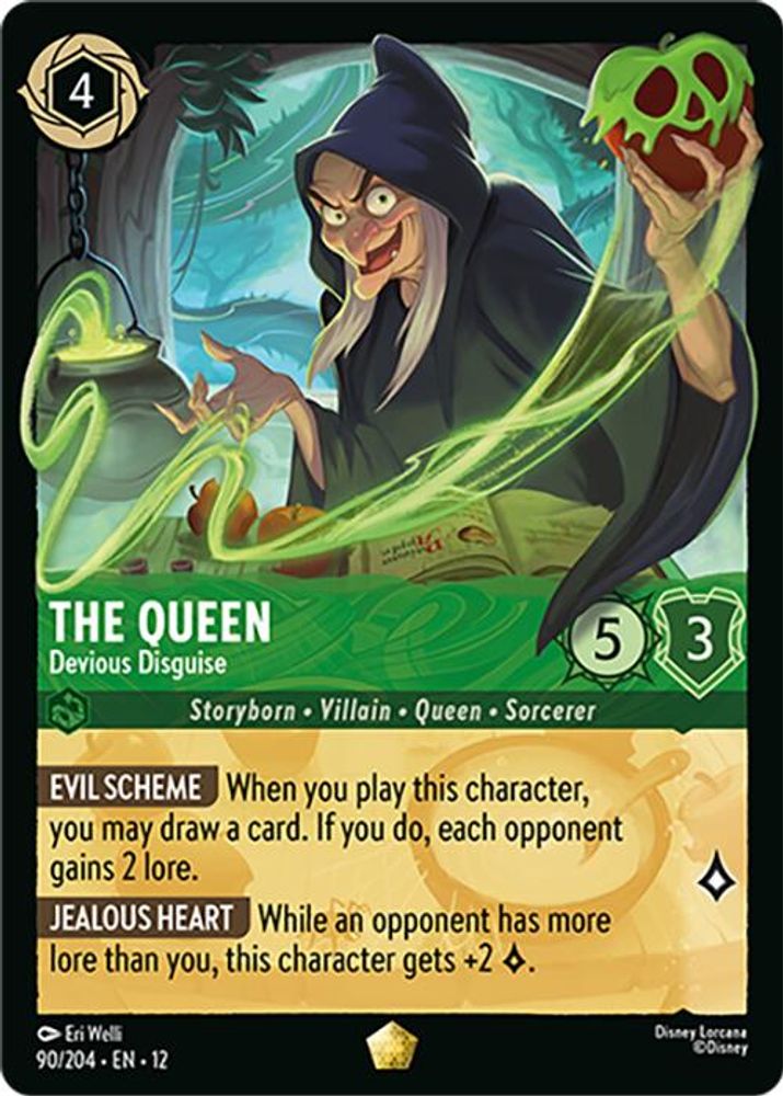The Queen - Devious Disguise 90/204 Legendary Wilds Unknown Lorcana Near Mint