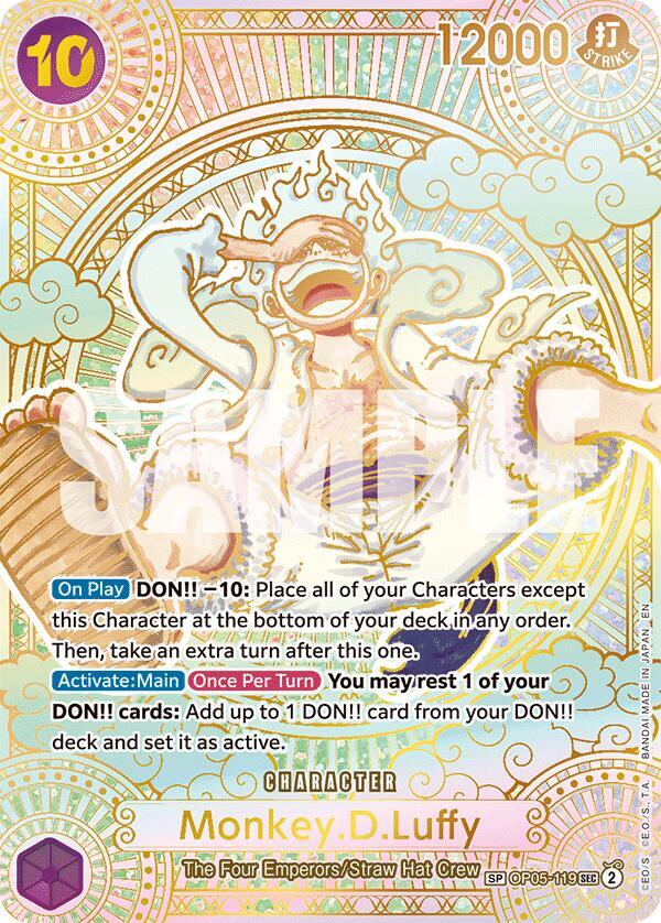 Monkey.D.Luffy (119) (SP) (Gold) OP05-119 A Fist of Divine Speed One Piece Foil NM