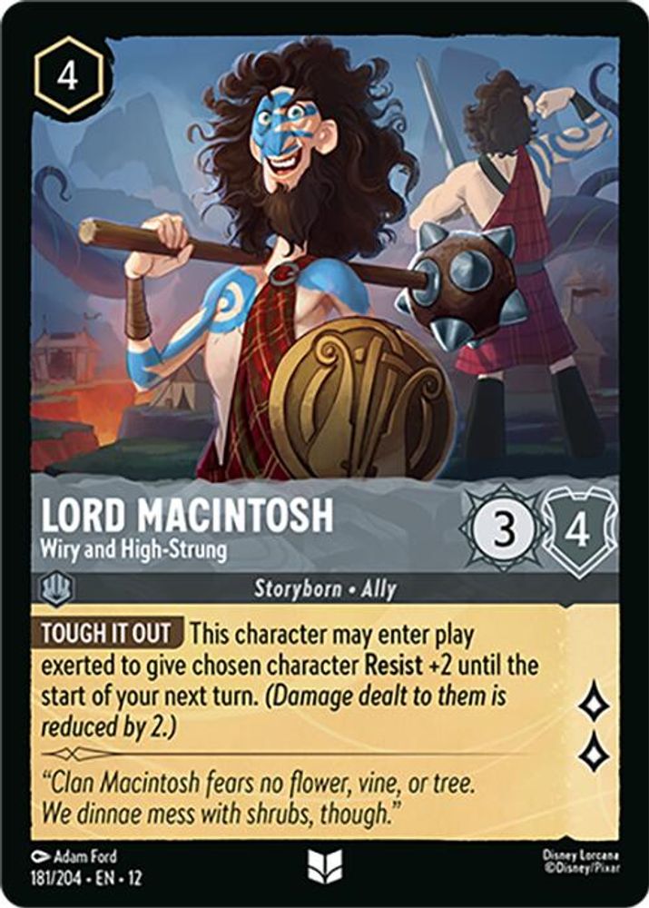 Lord Macintosh - Wiry and High-Strung 181/204 Uncommon Wilds Unknown Lorcana NM