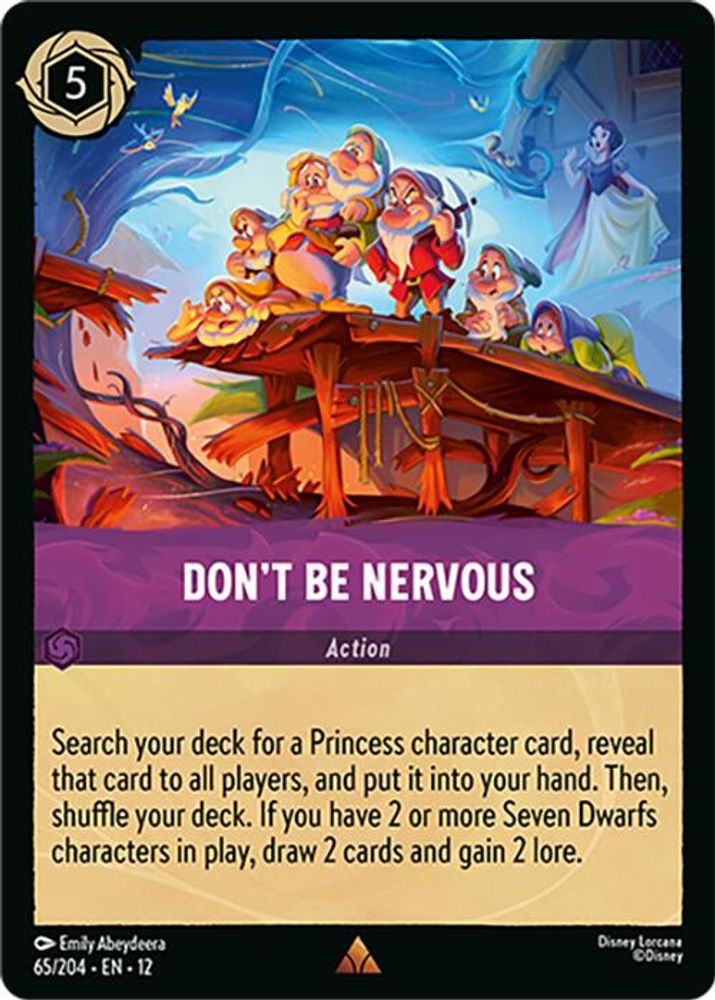 Don't Be Nervous 65/204 Rare Wilds Unknown Lorcana Near Mint