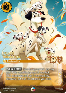 Pongo - Determined Father (Enchanted) 223/204 Enchanted Fabled Lorcana Holo NM