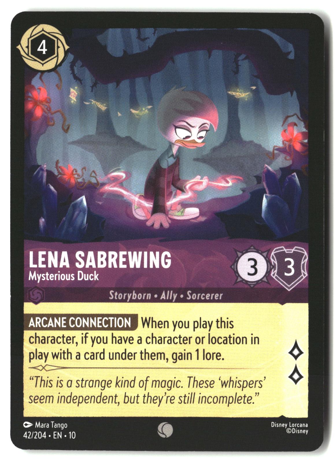 Lena Sabrewing - Mysterious Duck 42/204 Common Whispers in the Well Lorcana LP