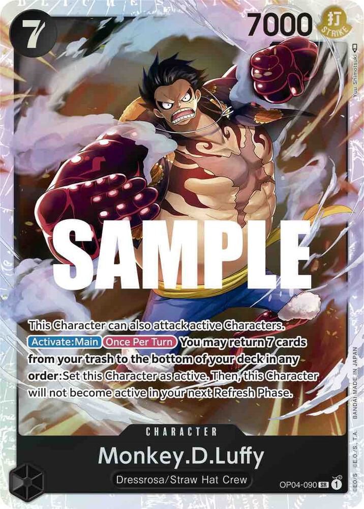 Monkey.D.Luffy (090) OP04-090 Super Rare Kingdoms of Intrigue One Piece Foil NM