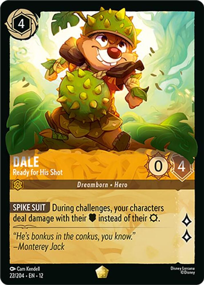 Dale - Ready for His Shot 22/204 Legendary Wilds Unknown Lorcana Near Mint