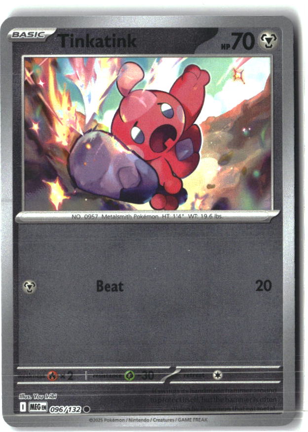 Tinkatink 096/132 Common Mega Evolution Pokemon Reverse Holo Near Mint