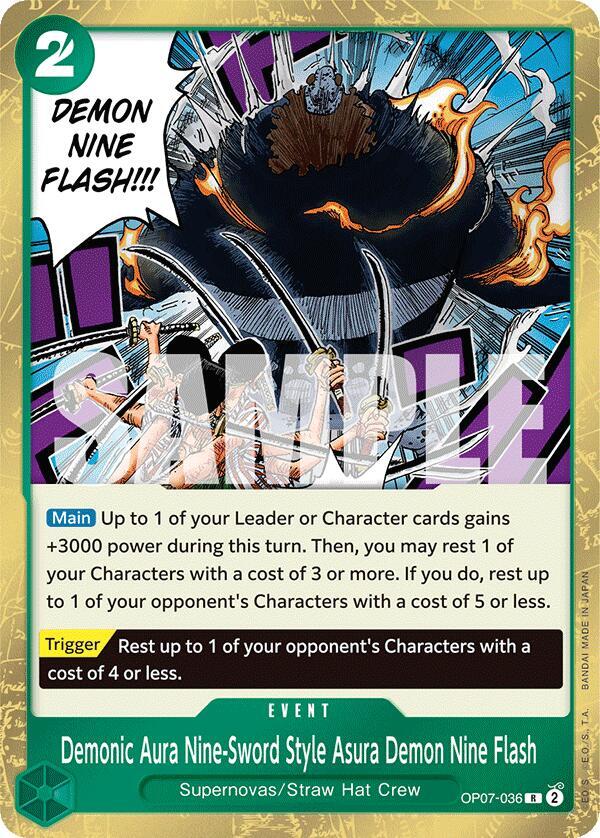 Demonic Aura Nine-Sword Style Asura Demon Nine Flash OP07-036 500 Years in the Future One Piece Foil NM