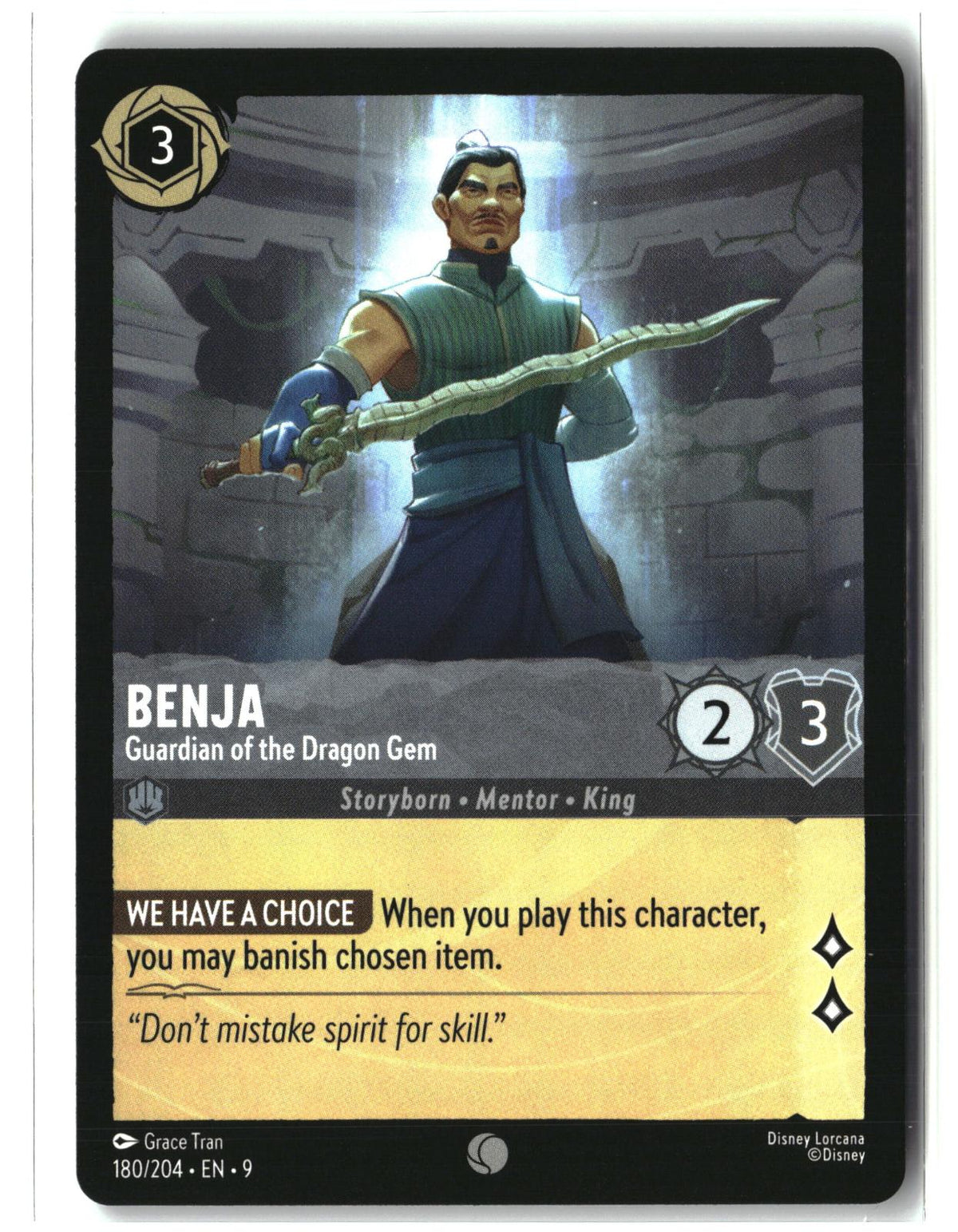Benja - Guardian of the Dragon Gem 180/204 Common Fabled Lorcana Lightly Played