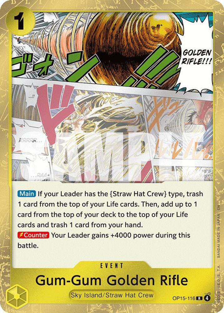 Gum-Gum Golden Rifle OP15-116 Rare Adventure on Kami's Island One Piece Foil NM